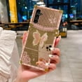 thumbnail image 7 of Kickstand Case for Samsung Galaxy S25 Plus, Foldable Butterfly Stand Bling Diamond Mirror Back Golden Plated Shockproof Enhansed Protection Cute Cover for Woman Girl for S25 Plus 6.7", Pink, 7 of 7