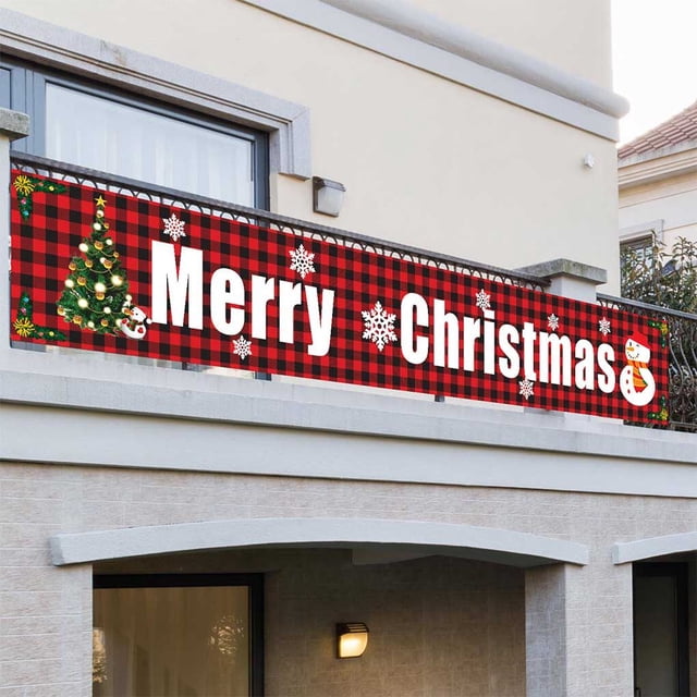 facefd Christmas Streamer Hanging Background Ornament Polyester Decorative Banner, SDHF-GZ04