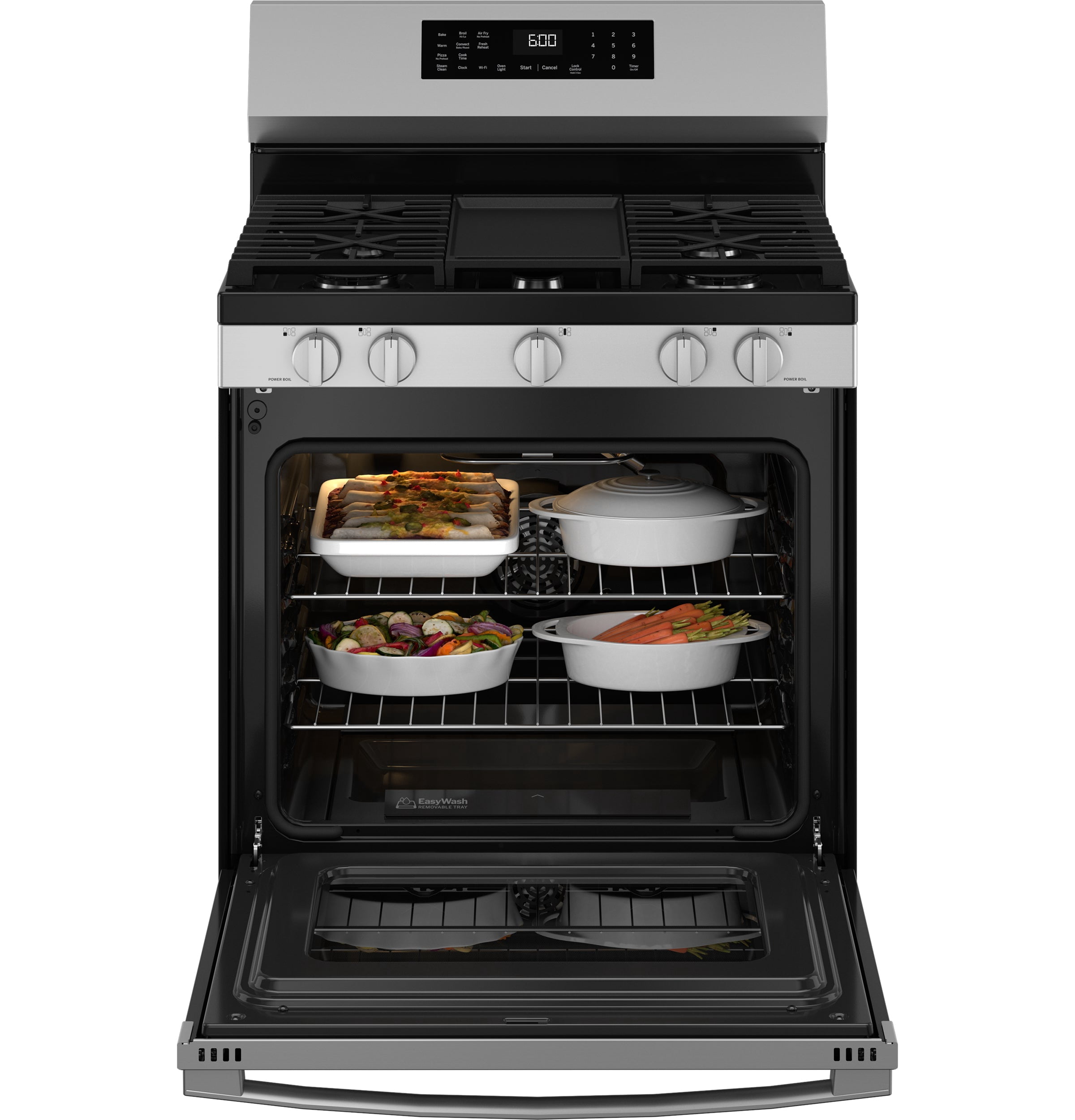 Mabe® 30" 120 V, 6 Burner Freestanding Gas Floor Range, Model JMA01758E7 in Silver Mercury Color