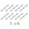 thumbnail image 1 of Unique Bargains 10Sets 5mm Embouts de Cordon en Cuir avec Fermoirs à Griffes de Homard, Terminaisons de Baril, Ton Argenté, 1 of 7