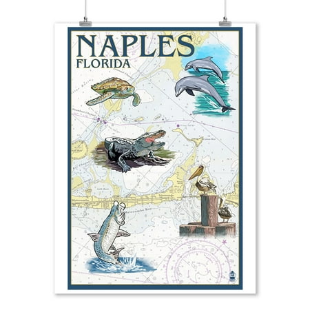  Naples  Florida  Nautical Chart Lantern Press Artwork 