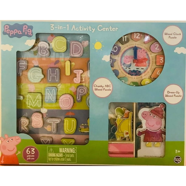 Peppa Pig 3IN1 Activity Center Wood Puzzles (63 Pieces)