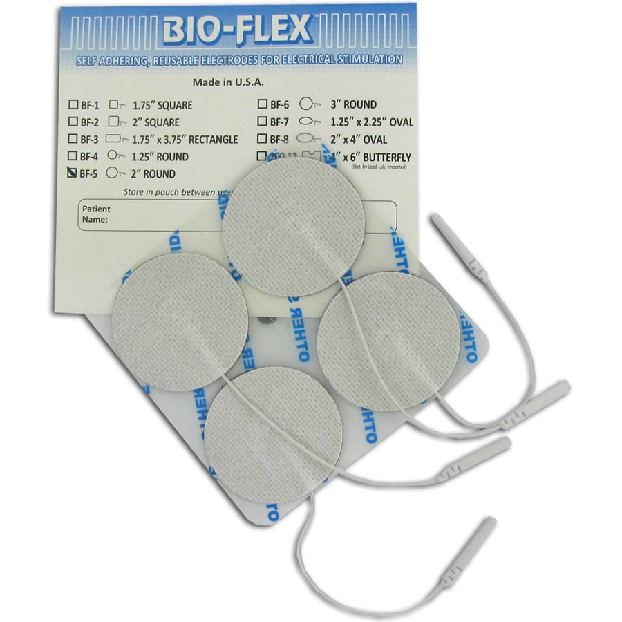 BioTENS (BioFlex) Premium TENS Silver Electrodes 2 in Round White Mesh