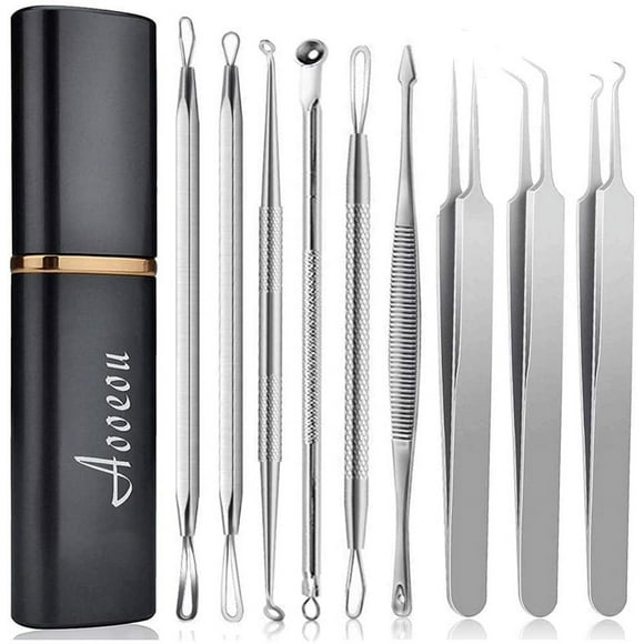 Blackhead Extractor kit, Remover Acne Tool Professional Stainless Steel Comedone Extractor Instrument Tool Set for Curing Facial