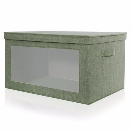 Window Box Basket - Lifewit 66L Foldable Fabric Storage Box Bin Basket with Large Vision Window Clothes Bins Durable Storage