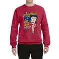 thumbnail image 2 of Wild Bobby, Betty Boop America Land of the Free Home of the Brave Betty Boop Unisex Crewneck Sweatshirt, Vintage Heather Red, 3X-Large, 2 of 5