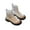 -A-Beige25, variant on FINALGANG Girl Versatile Boots Solid Color Vintage Boots Pointed Toe Mid Calf Shoes With Side Zipper For 4-12 Years With Easy-Clean Modern Design