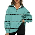 thumbnail image 2 of Azrian Womens Sweatshirt Plus Size Clearance,Fashion Women Casual Printing Lapel Neck Long Sleeve Loose T-Shirt Blouse Pullover Tops Clearance on Sale Deal for 2023, 2 of 6