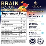 Brain Supplements for Memory and Focus with Phosphatidylserine, Nootropic Memory Supplement Gummy for Brain Health, Concentration, Mental & Cognitive Support, Focus Vitamins with B6 & B12-60 Gummies