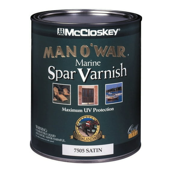 4-Pack of 1 gal McCloskey 7505 Clear Man O’war Marine Spar Varnish, Satin