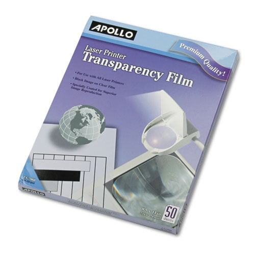 Laser Transparency Film, 8.5 x 11, Black on Clear, 50/Box Laser Transparency Film, 8.5 x 11, Black on Clear, 50/Box
