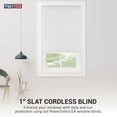 thumbnail image 3 of PowerSellerUSA Cordless Window Blinds, Privacy & Light Filtering 1" Slats Vinyl Mini Blind, Anti-UV Window Treatment, Fits Windows 18" - 72", White, 37" (Width) x 64" (Length), 3 of 9