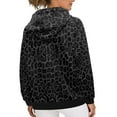 thumbnail image 4 of SCRAWLGOD Leopard Print Womens Hoodies Pullover Graphic Sweatshirts for Women Trendy Size 2XS Long Sleeve Ladies Hoodie Sweaters Comfy Hooded Blouses Women Vacation, 4 of 6