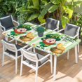 thumbnail image 2 of St. Patrick's Day Table Cloths for 5 Foot Rectangle Tables, Green Gnomes Gold Coin Beer Shamrock Stripes Patio Waterproof Elastic Fitted Tablecloths, Washable Rectangular Table Cover for Camping, 2 of 8