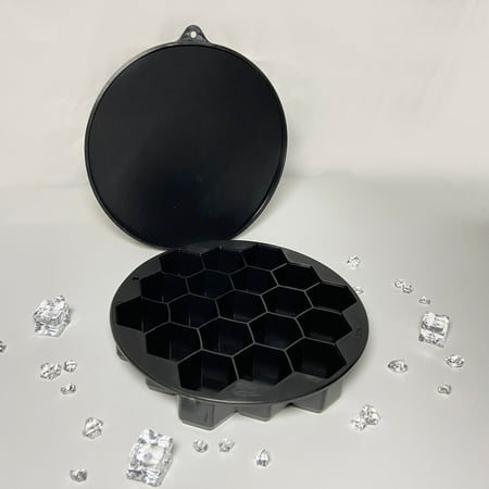 

LnjYIGJ Silicone Food Grade Honeycomb Ice Mould With Lid Whiskey Silicone Honeycomb Ice Mould