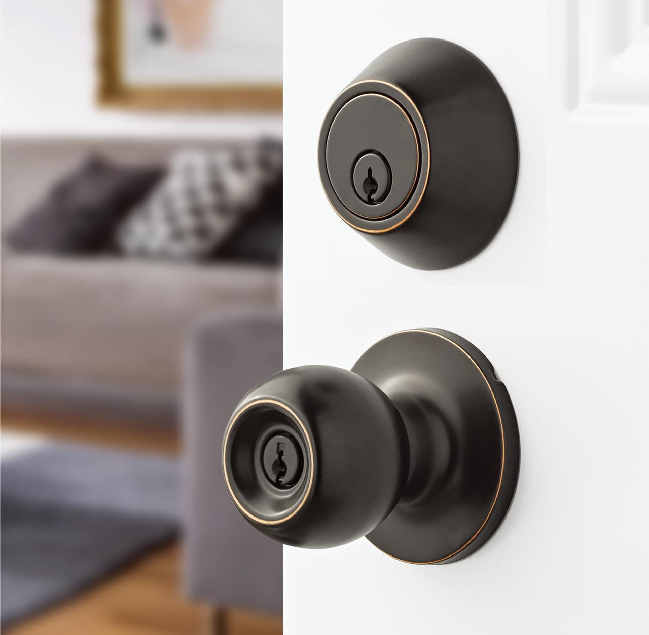 Hyper Tough Keyed Entry Doorknob and Deadbolt Twin Combo Pack, Oil Rubbed Bronze