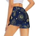 thumbnail image 3 of Xecao's Vintage Golden Butterfly for a double-layer running short for women, perfect for gym, tennis, and more, featuring a convenient pocket., 3 of 9