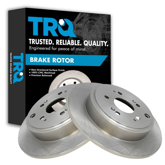 TRQ Rear Brake Rotors Set Solid Fits Select 2006-2014 Honda Ridgeline