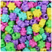 BeadTin CandyMix Opaque 13mm Flower Pony Beads (250pcs)