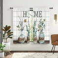 thumbnail image 2 of Farmhouse Rustic Cotton Window Curtains 42W X 63L Inch 2 Panels Rod Pocket Country Vintage Retro Wooden Green Leaves Bedroom Bathroom Curtains Inspirational Window Drapes Treatment Living Home Decor, 2 of 6
