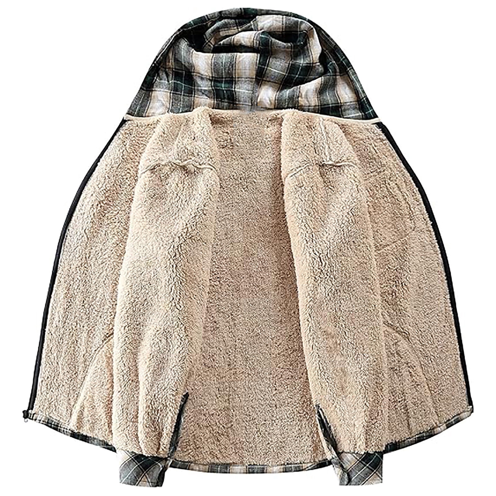 Womens Sherpa Fleece Lined Flannel Jacket Button Down Plaid Lightweight Flannel Shirt Jacket Women