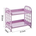 thumbnail image 3 of BNNG Double Layer Bathroom Storage Shelf Folding Storage Rack Cosmetic Jewelry Household Desktop Bathroom Storage Rack Storage Rack Save Space, 3 of 3