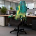 thumbnail image 5 of HELLHERO Northern Lights Forest Stretchable Gaming Chair Cover with Armrest Covers for Office Game Room, Non-Slip Soft Set of 4 Computer Chair Covers with Armchair Slipcovers, 5 of 10
