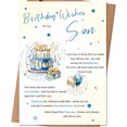 thumbnail image 1 of Tarjeta de cumpleaños HEJOYN Tarjeta de feliz cumpleaños para hijo de mamá y papá, 1 of 7