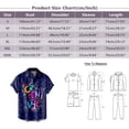 thumbnail image 3 of Mens Mardi Short Sleeve Shirt Numbers 3D Printed Button Lapel Short Sleeve Shirt Top, 3 of 4