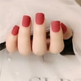 thumbnail image 4 of Soidarity 24 piezas Shortie Square Head Frosted Coffin Uñas postizas DIY Estilo francés Personalidad Uñas acrílicas para amantes de la manicura Juegos de manicura 7vino tinto Soidarity CE011411-07, 4 of 6