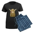 thumbnail image 5 of CafePress - Happy Highland Cow Pajamas - Women's Short Sleeve Print T-Shirt and Pants Dark Cotton Pajama Set, 5 of 7