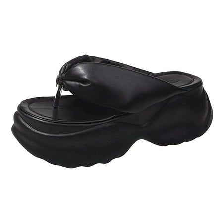 

Youmylove Thick Soled Flip Flops Women Summer Fashion High Beach Slippers Stylish Female Cozy Daily Walking