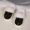 thumbnail image 4 of IUJSOY Fashion Sequins Slippers for Women Winter Warm Memory Foam Fuzzy Slippers House Shoes, 4 of 6