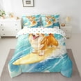 thumbnail image 2 of Erosebridal Yellow Corgi Bedding Sets Twin Size,Ocean Surfing Comforter Sets with Sheets,Kawaii Cartoon Bed in a Bag Twin size,Breathable Animal Bedroom Decorative,Reversible,7-Piece, 2 of 6