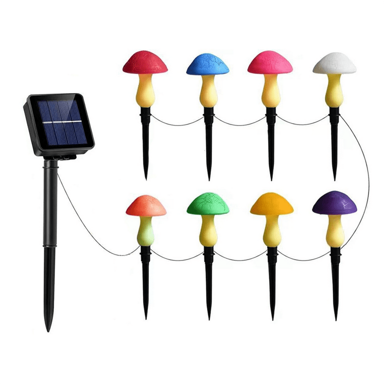 8-Pack Cracked Mushrooms Lights for Garden Decor, Solar