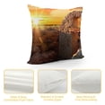 thumbnail image 4 of Orinice Cross Stone Wall Sunset Graphic Decorative Cushion Throw Pillow Cover for Home Sofa, Square Pillow Case 1PC 22x22in, 4 of 5