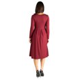thumbnail image 3 of 24seven Comfort Apparel Long Sleeve Fit and Flare Midi Dress, 3 of 3