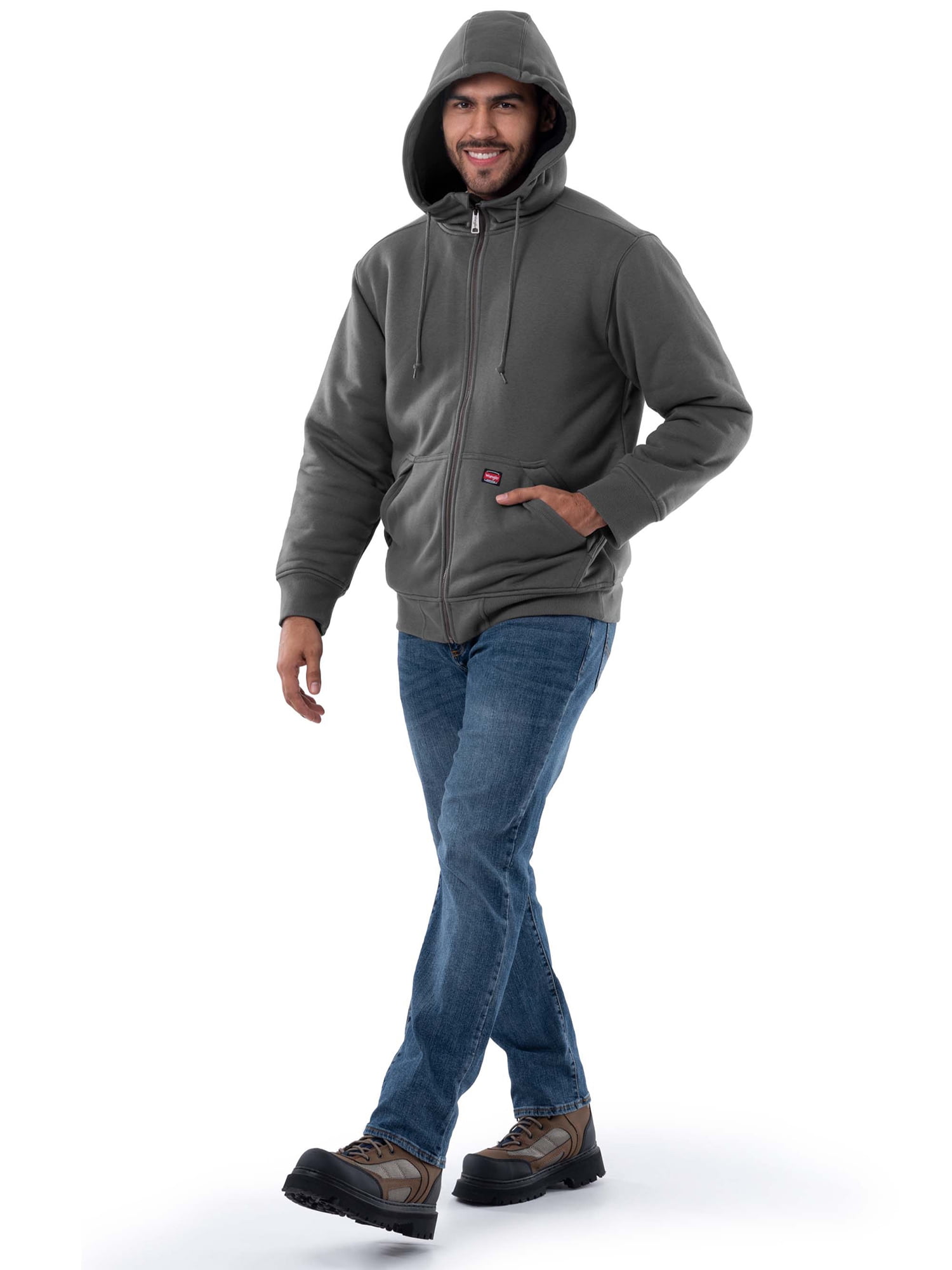 Wrangler Men's Long Sleeve Full Zip Fleece Hoodie, Sizes S-5XL