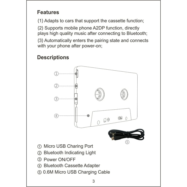 Cassette Adaptador Bluetooth