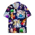 thumbnail image 2 of Retro 80s Bowling Hawaiian Shirt For Men Vintage Color Art Bowling Mens Hawaiian Shirts Short Sleeve Button Down Shirt Men, 2 of 7