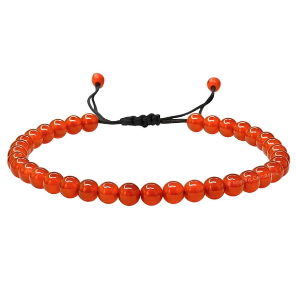 Carnelian Crystal Anklet, 6mm Beads Anklet for Women