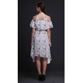 thumbnail image 4 of Bimba Blue Bird Print Womens Chic Style Cold Shoulder Shift Dress Summer Tunic - X-Small, 4 of 6