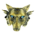 thumbnail image 2 of Wolf Mask Cosplay Adults Costume Props Face Mask for Birthday Carnival Party Gold, 2 of 10