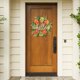 thumbnail image 3 of Corona De Eucalipto Hortensia Artificial Corona de hortensias Primavera Verano Decoración de la puerta principal Decoración del hogar () Naranja Verde, 3 of 4