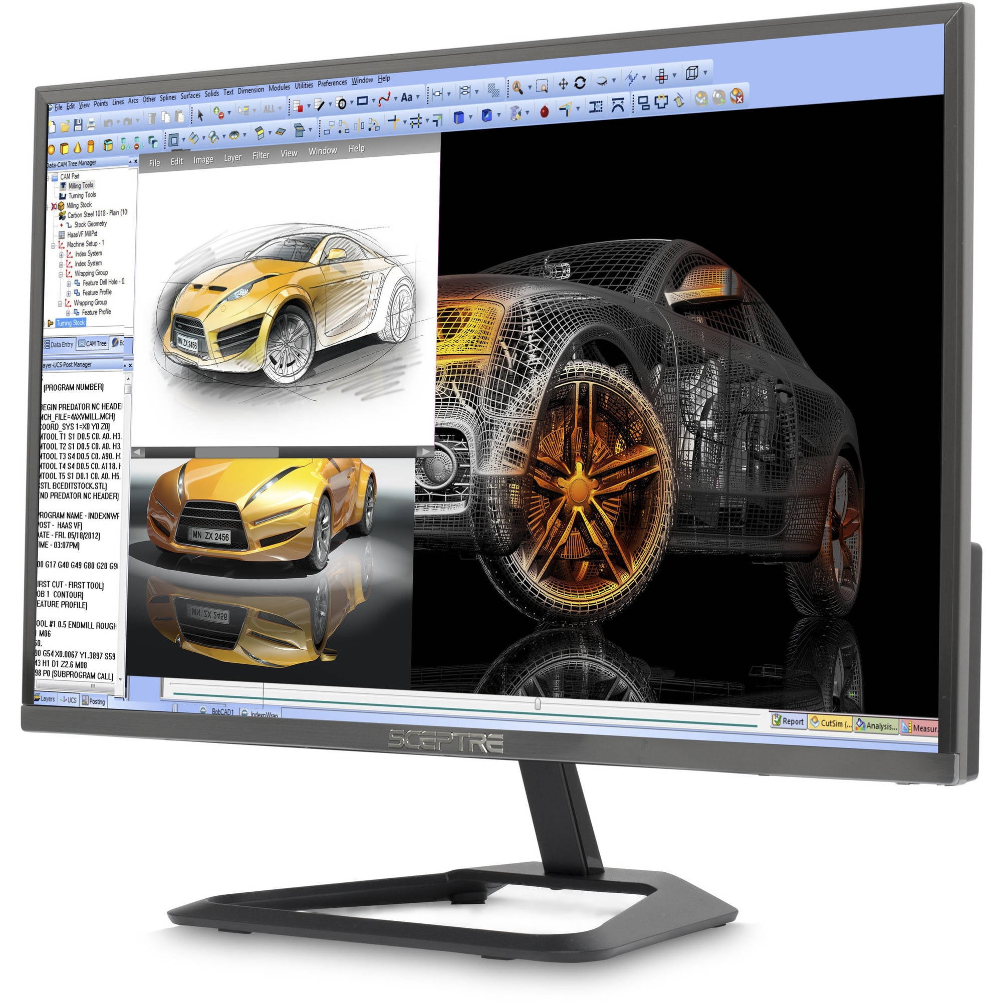 Restored Sceptre E248W-1920R 24" Ultra Thin LED Monitor HDMI, Metallic (Refurbished)