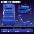 thumbnail image 3 of GTPLAYER Swivel Floor Gaming Chairs with Foldable Backrest for Teens,  Blue, 3 of 8