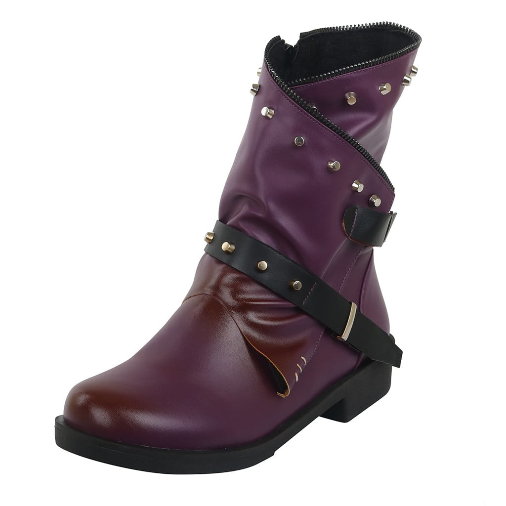 purple motorcycle boots