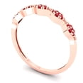 thumbnail image 2 of 0.1 ct Brilliant Round Cut Simulated Pink Tourmaline 18K Rose Gold Stackable Band SZ 7, 2 of 6