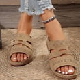 thumbnail image 1 of Commforr Womens Sandals With Arch Support, Women's Orthopedic Sandals with Arch Support - Slip-On Wedge Platform Summer Shoes, Non-Slip Beach Shoes & Breathable Design, Light Brown, 9, 1 of 7
