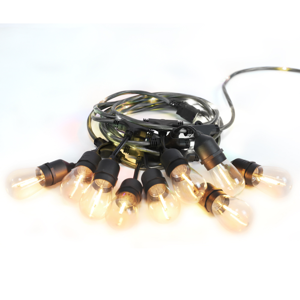 Wiiloke Outdoor 20 ft plug-in 10 S14 Bulbs Soft White LED Firefly Cord String Lights
